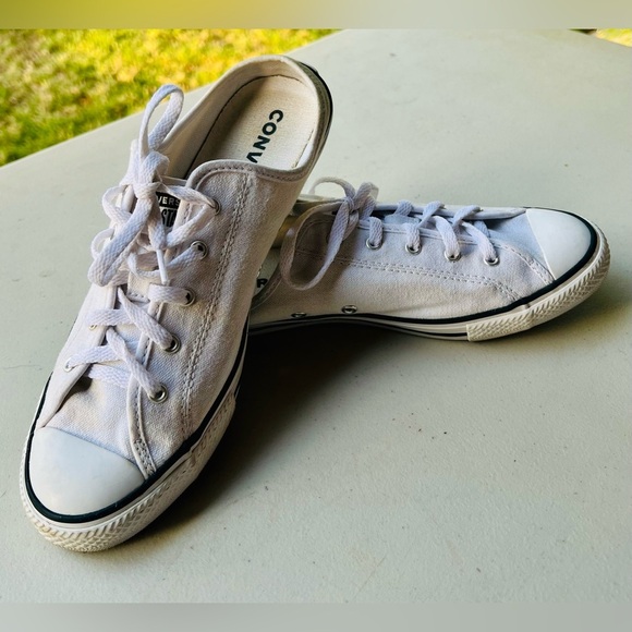 Converse Chuck Taylor All Star White Canvas Slip-On Mule Sneakers Size 7.5 - Picture 4 of 7